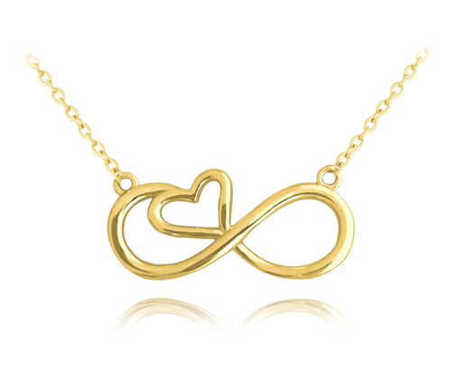 MINET Pozłacany naszyjnik srebrny FOREVER LOVE