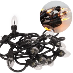 Lampki ogrodowe zewnętrzne / girlanda świetlna imitacja ognia 10 żarówek 5,10 m