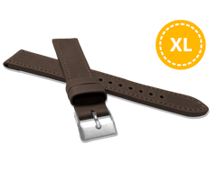 LAVVU XXL Szyty ciemnobrązowy pasek SPORT z luksusowej skóry Top Grain - 16 XXL