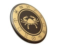 Rak - znak zodiaku - magnes. Śr. 6cm; metal emaliowany