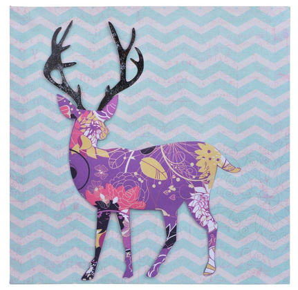 Obraz renifer fioletowy 3d 40x40cm