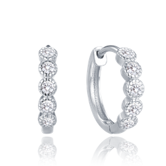 MINET Kolczyki srebrne pierścienie z białymi cyrkoniami