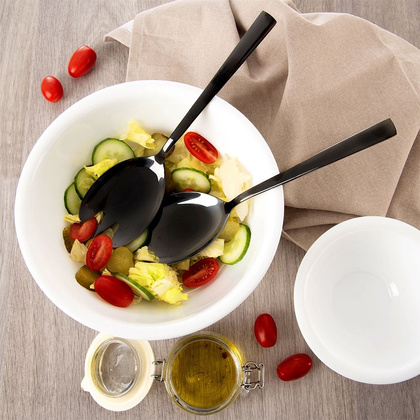 Łyżka do sałaty stalowa czarna 25 cm BLACK