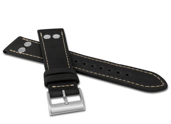 LAVVU Czarny pasek PILOT z luksusowej skóry Top Grain - 18