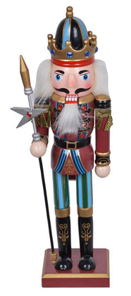 Dziadek do orzechów mały drewniany niebieski