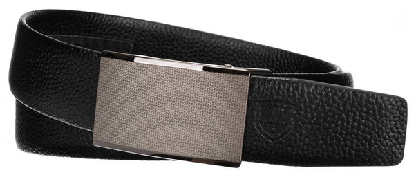 Elegancki skorzany pasek z metalowa klamra automatyczna