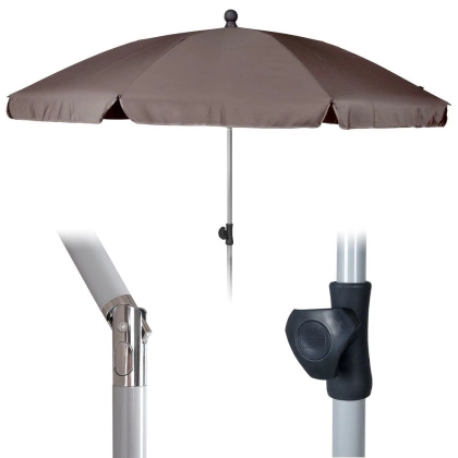 Parasol plażowy ogrodowy łamany regulowany brązowy 176 cm