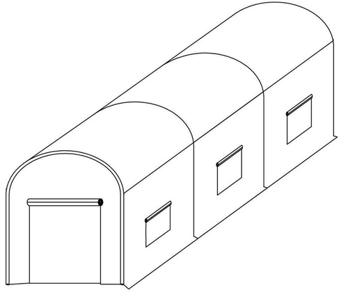 Tunel Foliowy z oknami - 10m2  Zielony