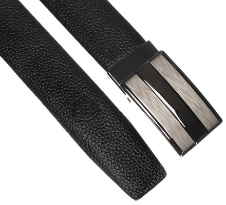 Skorzany pasek meski z elegancka automatyczna klamra
