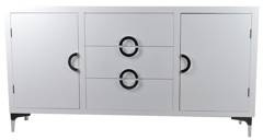 Komoda biała ze srebrnymi uchwytami