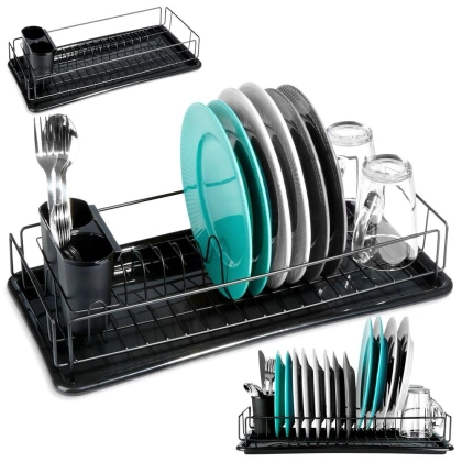 Suszarka na naczynia czarna 50x24x9 cm