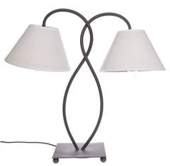 Lampa metalowa podwójna brązowa