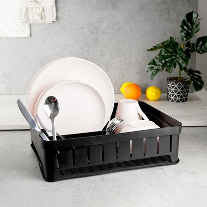 Suszarka na naczynia ociekacz do naczyń czarny loft 39,8x31x12 cm