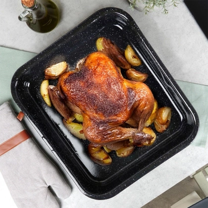 Brytfanna emaliowana blacha do pieczenia 41,5x36,5x7 cm