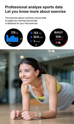 SMARTWATCH PACIFIC 18-1 - BRANSOLETA + PASEK: Rosegold / Różowy (zy697a)