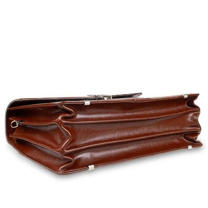 Skórzana teczka męska aktówka na laptopa brązowa - Pavone Nero Modena 2188 BR
