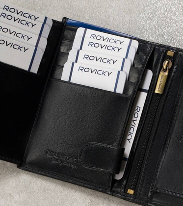 Skórzany portfel męski na karty z systemem rfid
