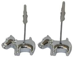 Kpl 2 fotoklipów piesek srebrny z kryształkami swarovskiego