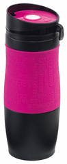Kubek termiczny GOLDEN DREAM, czarny, magenta