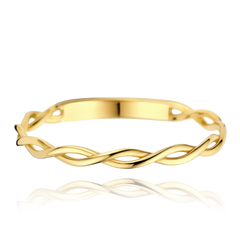 MINET Nowoczesny złoty spleciony pierścionek Au 585/1000 rozm. 16 - 0,90g