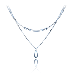 MINET Elegancki podwójny naszyjnik srebrny