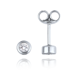 MINET Pierścien Złote kolczyki z białego złota z białymi cyrkoniami Au 585/1000 0,90g