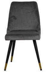 Krzesło welurowe pikowane szare