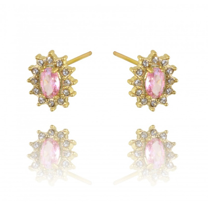 Kolczyki ze stali szlachetnej pozłacanej 14k złotem KST2934