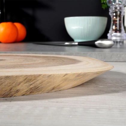Deska kuchenna do krojenia serwowania talerz drewniany taca naturalna 34x16 cm