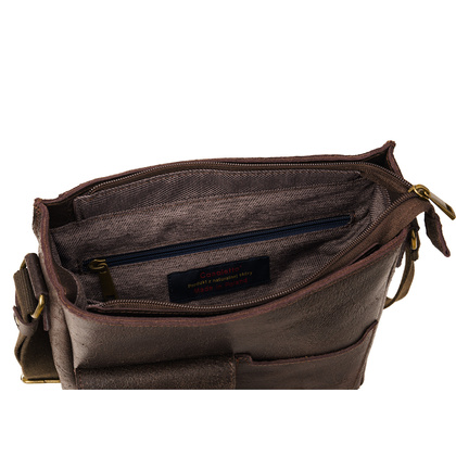 Męska torba skórzana vintage z kieszonką TM240s228