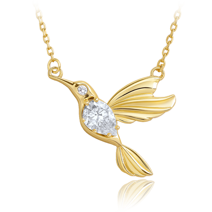 MINET Złoty naszyjnik koliber z białą cyrkonią Au 585/1000 2,75g