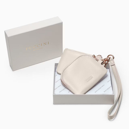 Brelok z saszetkami skórzanymi PUCCINI VULCANO ZN92512 6A Beżowy
