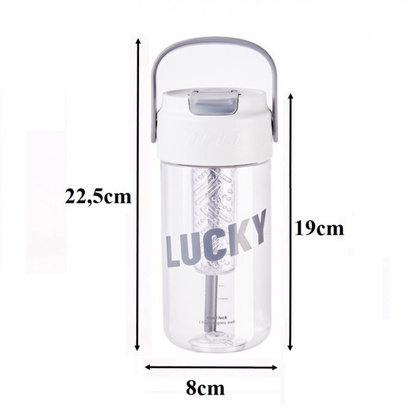 Butelka, bidon na wodę z koszyczkiem i słomką 800 ML Lucky BD36