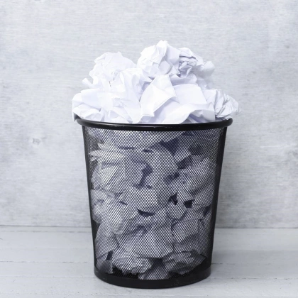 Kosz na odpady śmieci biurowy metalowy czarny 26x28 cm