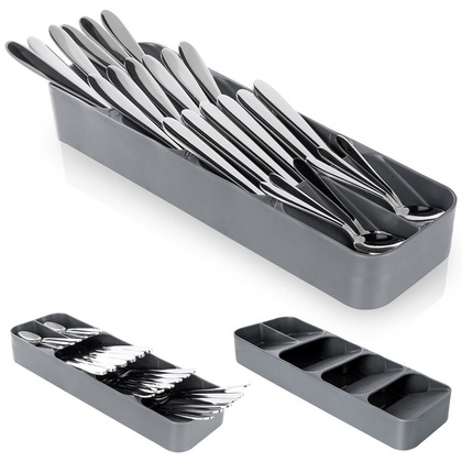 Organizer wkład do szuflady na sztućce szary 39x11,5x5,5 cm