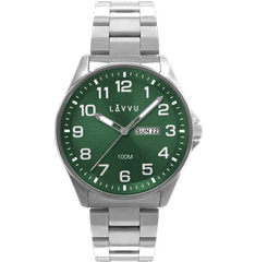 LAVVU Zegarek ze stali nierdzewnej ​ BERGEN Green ze świecącymi cyframi