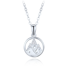 MINET Srebrny naszyjnik góry z białymi cyrkoniami