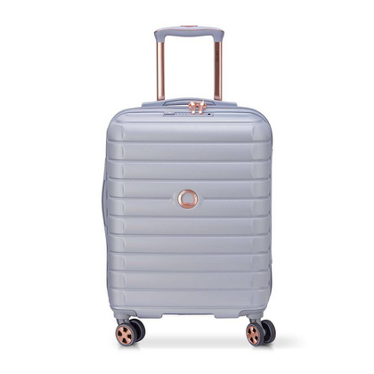 Delsey Shadow 5.0 mała srebrna walizka kabinowa na kółkach 55 cm