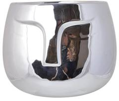 Doniczka ceramiczna twarz srebrna