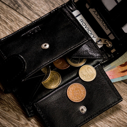 Elegancki portfel męski z systemem antyskimmingowym rfid protect