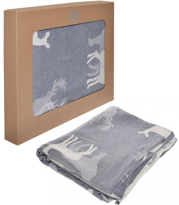 Koc w renifery dwustronny 125x150 cm