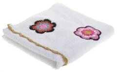 40x60cm ręcznik biały w kwiatki mały