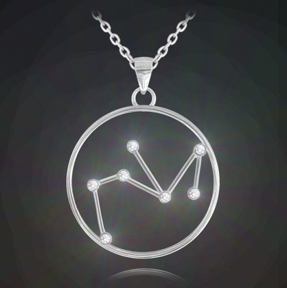 MINET Srebrny naszyjnik Stars Zodiac STRZELEC Czech Crystal