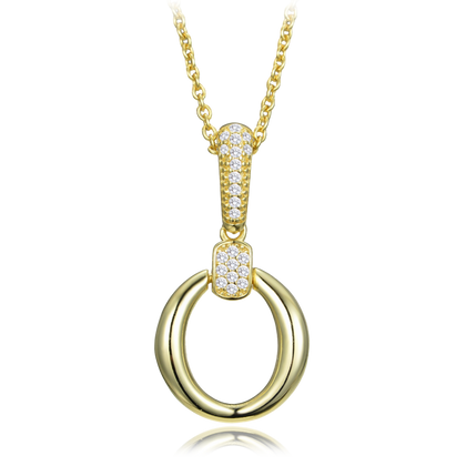 MINET Elegancki pozłacany srebrny naszyjnik z cyrkonią