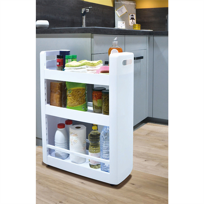 Wielofunkcyjna szafka na kółkach Biała