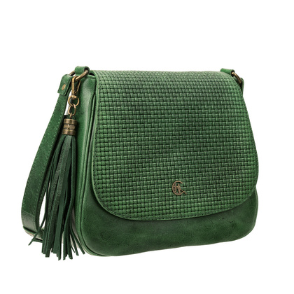 Torebka skórzana Canaletto z klapką z tłoczeniem plecionki – elegancja i funkcjonalność TD752s253t1