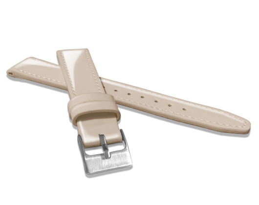 MINET Beżowy skórzany pasek o wysokim połysku GLAMOUR - 18