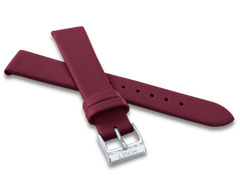 MINET Burgundowy skórzany pasek ze srebrną klamrą - 16