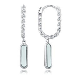 MINET Eleganckie kolczyki z białego złota z cyrkoniami Au 585/1000 2,45g