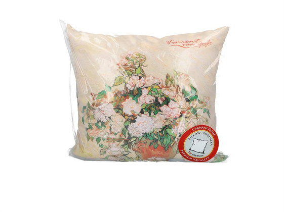Poduszka z wypełnieniem/suwak - V. van Gogh, Wazon z różami (CARMANI)